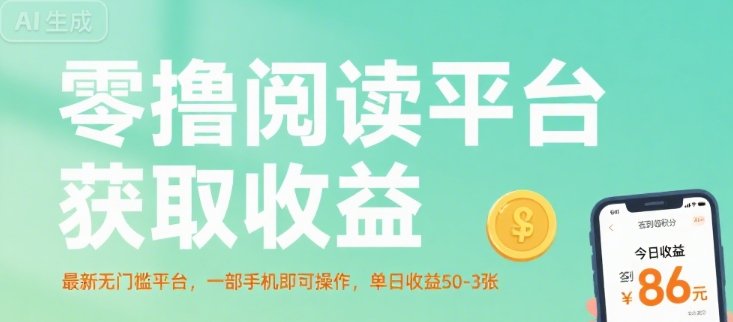 零撸阅读平台获取收益(最新无门槛平台)  第1张