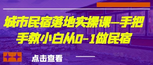 城市民宿落地实操课—手把手教小白从0-1做民宿  第1张