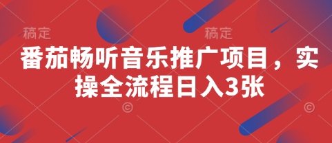 番茄畅听音乐推广项目，实操全流程日入3张  第1张