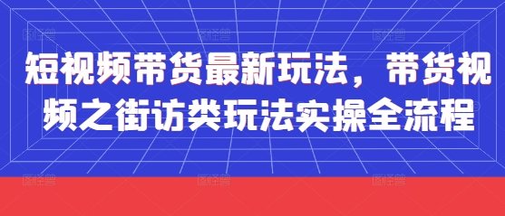 短视频带货最新玩法，带货视频之街访类玩法实操全流程