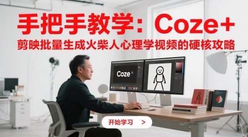 手把手教学：Coze + 剪映批量生成火柴人心理学视频的硬核攻略