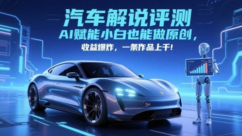抖音汽车解说评测赛道，AI赋能小白也能做原创，收益爆炸，一条作品上千  第1张
