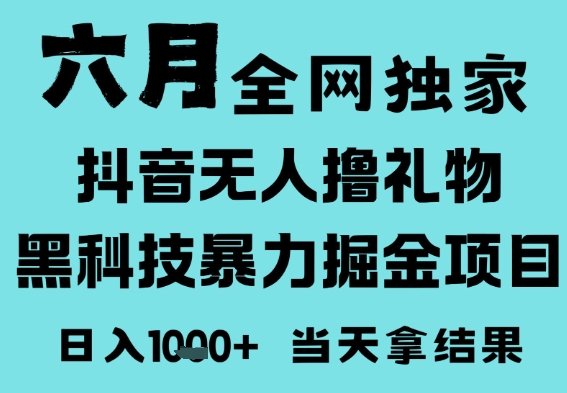 25年6月高爆抖音无人直播最新撸音浪掘金项目，门槛低小白可做，无脑日入1k，可矩阵放大【揭秘】  第1张