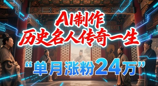 暴力起号！用AI制作历史名人传奇一生，单月涨粉24W，涨粉+变现赛道黑马来了  第1张