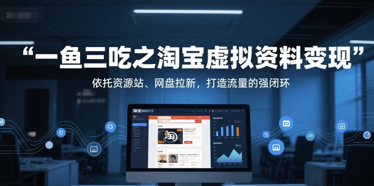 一鱼三吃之淘宝虚拟资料变现，依托资源站、网盘拉新，打造流量的强闭环  第1张
