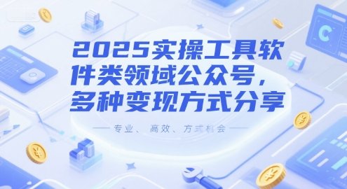 2025实操工具软件类领域公众号，多种变现方式分享