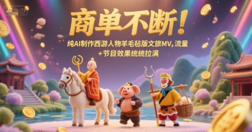 商单不断！纯AI制作西游人物羊毛毡版文旅MV，流量+节目效果统统拉满