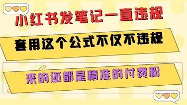 小红书发笔记一直违规,套用这个公式不仅不违规,来的还都是精准的付费粉 第1张 小红书发笔记一直违规,套用这个公式不仅不违规,来的还都是精准的付费粉 第1张
