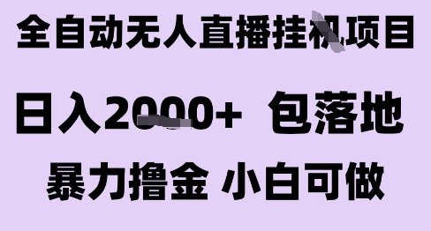 最新全自动抖音无人直播挂G项目，日入2k+ 包落地暴力撸金，小白可做【揭秘】  第1张