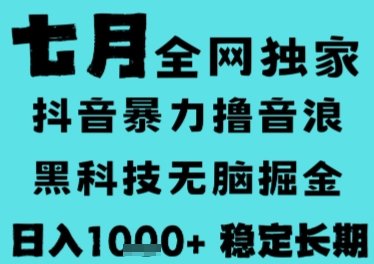 7月最新风口抖音无人直播撸音浪，长期稳定，非短期，全自动运行，低门槛无脑，日入1k+【揭秘】  第1张