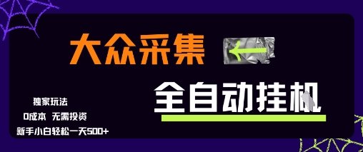 大众采集全自动玩法，新手小白轻松一天5张+，操作简单零成本【揭秘】  第1张