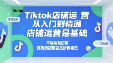 Tiktok店铺运营从入门到精通，店铺运营是基础，不懂运营店铺，瞎折腾店铺就是折腾自己  第1张
