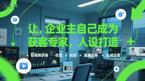 让企业主自己成为获客专家，人设打造+短视频获客+投放+直播获客+私域运营  第1张