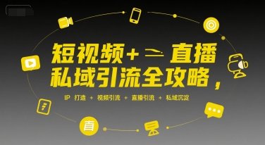 短视频+直播私域引流全攻略，IP打造 +视频引流 +直播引流 +私域沉淀