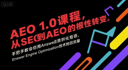 AEO 1.0 课程，从SEO到AE0的基命性转变，手把手教会你用AnswerEngineOptimization技术抢回流量  第1张