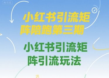 小红书引流矩阵陪跑第三期，小红书引流矩阵引流玩法  第1张