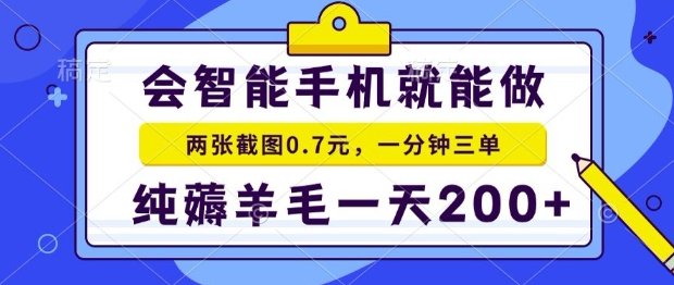 2025年零撸手机项目，二十秒一单，纯薅羊毛，一天200+做就有【揭秘】  第1张