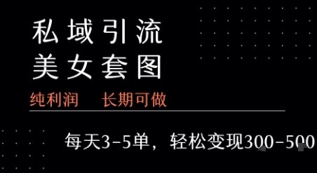 私域卖套图每天3-5单   每单利润99-2张+