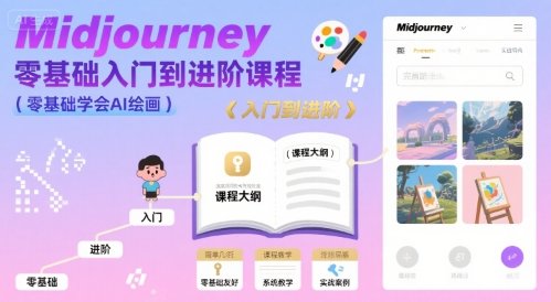 midjourney零基础入门到进阶课程，零基础学会AI绘画  第1张