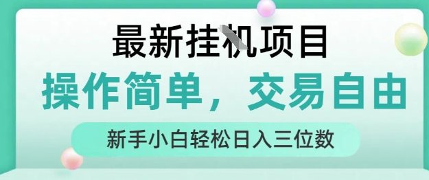 最新挂G项目，操作简单，交易自由，人人可上手，新手小白轻松日入三位数【揭秘】  第1张