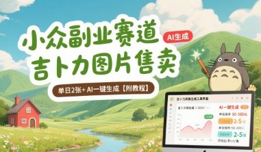 小众副业赛道 吉卜力图片售卖 单日2张+ AI一键生成【附教程】  第1张