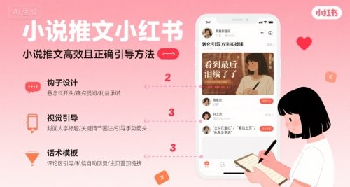 小说推文小红书高转化引导方法实操课，小说推文高效且正确引导方法  第1张