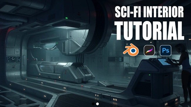 Gumroad – SCI-FI Interior Concept Art Tutorial  第1张