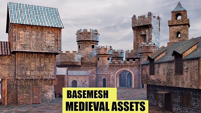 Artstation – BaseMesh: 15 MEDIEVAL Assets+Texture Vol 2  第1张