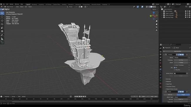 Texture Paint A Castle In Blender 4.1 By Years Of Experience  第1张