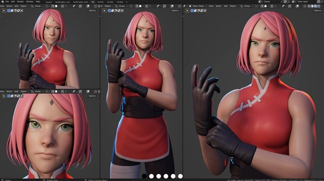 Gumroad – Sakura Haruno – Character Creation in Blender