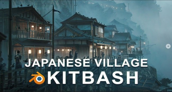 Artstation – Japanese Village Kitbash