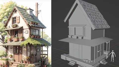 Charming Cottage In Blender, Substance Painter & Ue 5.3  第1张