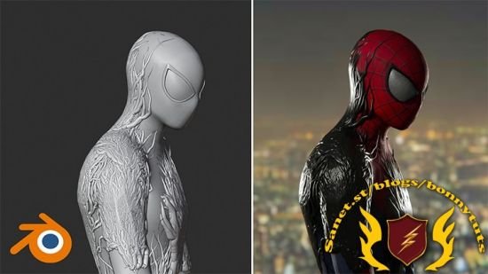 Venom Symbiote on Spider-Man in Blender: Step-by-Step  第1张