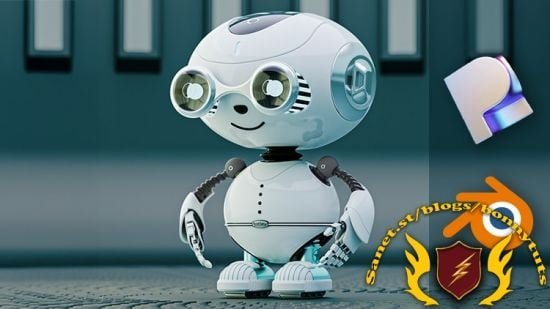 Robot Modeling with Plasticity, Rendering with Blender