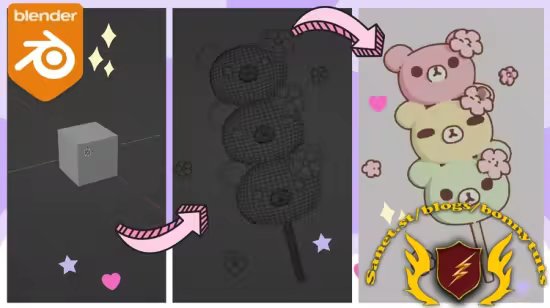 Design a Japanese mochi in Blender