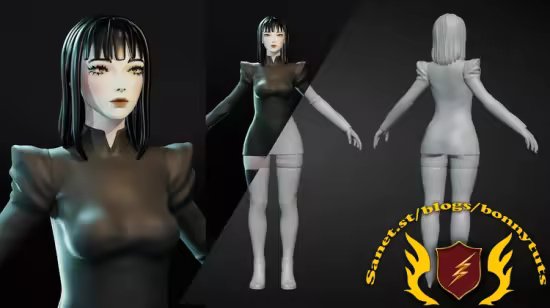 3D Blender Full character sculpting, cute female / woman