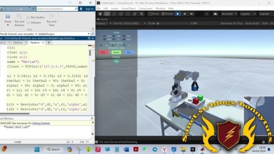 Parol6 Robotic Arm Unity Simulator with Matlab Control  第1张