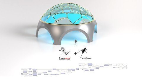 Grasshopper Rhino 3D Dome Arena Parametric Design  第1张