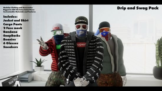 Unreal Engine Marketplace – Drip and Swag Pack (4.27)  第1张