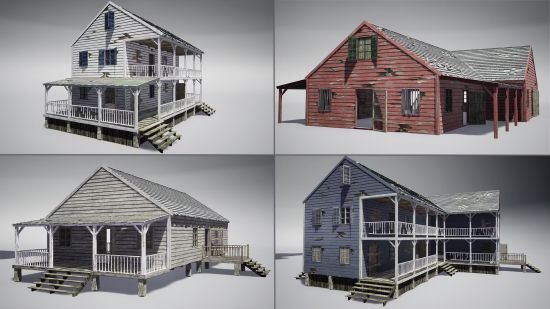 Unreal Engine Marketplace – Wooden houses (4.19+)  第1张