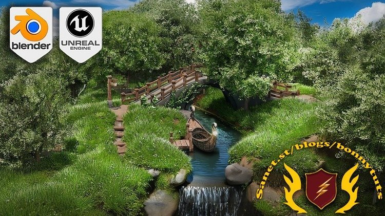 Blender to Unreal Engine 5: Fantasy River 3D Diorama Scene  第1张