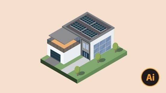 3D House Illustration with Adobe Illustrator