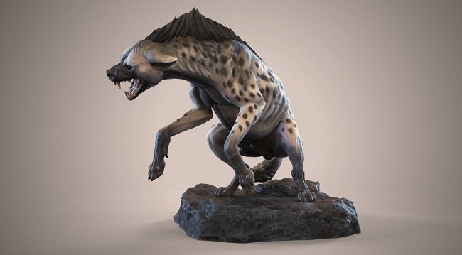 Artstation – Hyena Dynamic Animal Sculpting  第1张