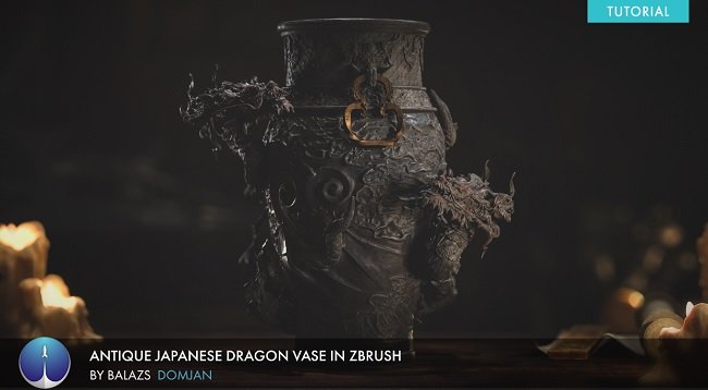 Exp-points – Antique Japanese Dragon Vase in Zbrush  第1张