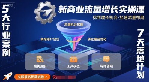新商业流量增长实操课，找到增长机会，加速流量布局  第1张